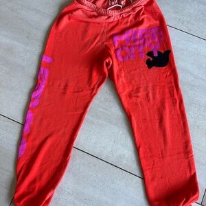 FREE CITY Cotton Logo Sweatpants in Orange Plant